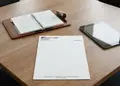 Επιστολόχαρτο επαγγελματικής χρήσης με μαύρο και μπλε σχέδιο, λογότυπο στην κορυφή και καθαρή διάταξη.
