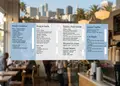 Κατάλογος café με ζωντανά χρώματα και προσεγμένη διάταξη, ιδανικός για παρουσίαση πιάτων και ροφημάτων.