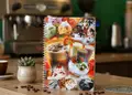 Κατάλογος café με μοντέρνο σχέδιο, ζωντανά χρώματα και οργανωμένη διάταξη, ιδανικός για καφετέριες.
