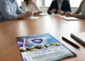 Διαφημιστικό πολύπτυχο έντυπο με ζωντανά χρώματα και κομψό σχέδιο