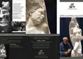 Πολύπτυχη μπροσούρα με μοντέρνο σχέδιο και ζωηρά χρώματα σε πολιτιστικό χώρο