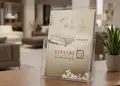 Μπροσούρα με διαφημιστική τέχνη σε φυσικό περιβάλλον