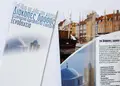 Διαφημιστικό πολύπτυχο φυλλάδιο με φωτεινά σχέδια και χρώματα