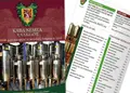 Δίπτυχο έντυπο προβολής με ζωντανά χρώματα και πληροφορίες κρασιών.