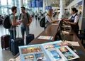Πολύπτυχο έντυπο με ξενοδοχειακά θέρετρα, ιδανικό για ταξιδιωτική προβολή.