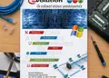 Flyer προώθησης με έντονες αποχρώσεις, καλά οργανωμένη διάταξη και μοντέρνες γραμματοσειρές.