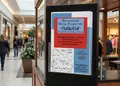 Flyer προώθησης με έντονα κόκκινα και κίτρινα χρώματα, σχεδιασμένο για εκπτώσεις και νέες υπηρεσίες.