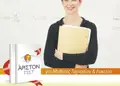 Flyer εκτυπώσεων με έντονα χρώματα και μοντέρνα γραμματοσειρά, ιδανικό για προώθηση υπηρεσιών και προσφορών.