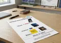 Προσαρμοσμένο flyer επιχείρησης με ζωντανά μπλε και κόκκινα χρώματα, ελκυστική διάταξη και προσεγμένα γραφικά.