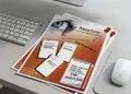 Flyer εκτυπώσεων με ζωντανά χρώματα και μοντέρνες γραμματοσειρές, ιδανικό για προωθήσεις και εκδηλώσεις.
