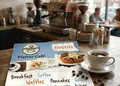 Flyer εκτύπωσης με ζωντανά κόκκινα και μπλε χρώματα, ελκυστικό σχέδιο με υψηλής ποιότητας εικόνες και κομψές γραμματοσειρές.