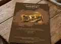 Flyer εκτυπώσεων με φωτεινό μπλε και πορτοκαλί χρώματα, μεγάλα ευανάγνωστα κείμενα και δυναμικές εικόνες.