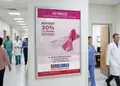 Αφίσα εκτυπώσεων με μπλε και κόκκινα χρώματα, δυναμική διάταξη και υψηλή ποιότητα, ιδανική για εκδηλώσεις και προωθήσεις.