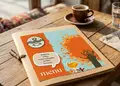 Κατάλογος café με ζωντανά χρώματα, προσαρμοσμένο λογότυπο και ποιότητα εκτύπωσης, ιδανικός για εστιατόρια.