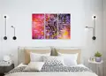 Πίνακας σε καμβά για μοντέρνο χώρο, αφηρημένη εικόνα με ζωντανά χρώματα και σύγχρονο στυλ διακόσμησης.