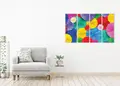Πίνακας σε καμβά, αφηρημένο έργο, για μοντέρνο χώρο, με έντονες χρωματικές αντιθέσεις και δυναμικό στυλ.