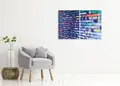 Πίνακας σε καμβά για σύγχρονο χώρο, αφηρημένο στυλ, με έντονες χρώσεις και μοντέρνα διακόσμηση.