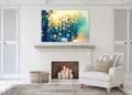 Πίνακας σε καμβά αφηρημένης τέχνης για μοντέρνο χώρο, με δυναμικά χρώματα και στυλ minimal.
