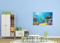 Πίνακας σε καμβά για παιδικό δωμάτιο, με χαρούμενα σχέδια, ρεαλιστικό στυλ και μοντέρνα διακόσμηση.