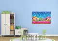 Πίνακας σε καμβά για παιδικό δωμάτιο, με παιδικές εικόνες, σε μοντέρνο στυλ διακόσμησης.