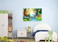 Πίνακας σε καμβά για παιδικό δωμάτιο, με παιχνιδιάρικα σχέδια, ρεαλιστικό και μοντέρνο στυλ διακόσμησης.