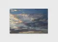 Πίνακας σε καμβά του τοπίου με σύννεφα, ρεαλιστικό στυλ, ιδανικός για μοντέρνο χώρο.