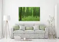 Πίνακας σε καμβά για χώρο που μπορεί να προορίζεται ως σαλόνι, με τοπίο δάσους, φιλικό προς τη φύση, σε αφηρημένο και μοντέρνο στυλ διακόσμησης.