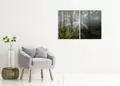 Πίνακας σε καμβά για χώρο που μπορεί να προορίζεται για σαλόνι, με θέμα το τοπίο ενός δάσους, σε ρεαλιστικό και μοντέρνο στυλ.