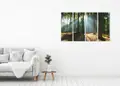 Πίνακας σε καμβά για χολ με τοπίο δάσους, ρεαλιστικός και μοντέρνου στυλ διακόσμησης.