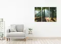 Πίνακας σε καμβά για χολ με τοπίο δάσους, ρεαλιστικός και μοντέρνου στυλ διακόσμησης.