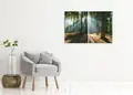 Πίνακας σε καμβά για χολ με τοπίο δάσους, ρεαλιστικός και μοντέρνου στυλ διακόσμησης.