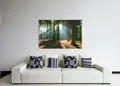 Πίνακας σε καμβά για χολ με τοπίο δάσους, ρεαλιστικός και μοντέρνου στυλ διακόσμησης.