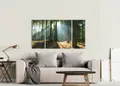 Πίνακας σε καμβά για χολ με τοπίο δάσους, ρεαλιστικός και μοντέρνου στυλ διακόσμησης.