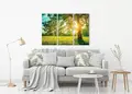 Πίνακας σε καμβά για χώρο που μπορεί να προορίζεται για καθιστικό με τοπίο δάσους, αφηρημένο στυλ και μοντέρνα διακόσμηση.