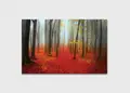 Πίνακας σε καμβά για χώρο που μπορεί να προορίζεται σε σαλόνι, με τοπίο δάσους, σε αφηρημένο και μοντέρνο στυλ διακόσμησης.