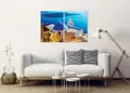Πίνακας σε καμβά για σαλόνι με τοπίο φυσικής ομορφιάς, αφηρημένο στυλ σε μοντέρνα διακόσμηση.