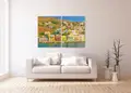 Πίνακας σε καμβά για χώρο που μπορεί να προορίζεται ως σαλονάκι, με τοπίο φυσικής ομορφιάς, αφηρημένο στυλ, μοντέρνα διακόσμηση.