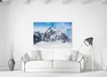 Πίνακας σε καμβά για σαλόνι, τοπίο βουνών με ρεαλιστικό στυλ και μοντέρνα διακόσμηση.