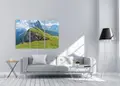 Πίνακας σε καμβά για το σαλόνι, με τοπίο βουνών, σε ρεαλιστικό στυλ, κατάλληλος για μοντέρνα διακόσμηση.