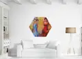 Πίνακας σε καμβά για μοντέρνο χώρο, αφηρημένο στυλ, με έντονα χρώματα και δυναμικά σχέδια.