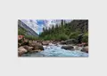 Πίνακας σε καμβά για τοίχο, τοπίο ποταμού, με αφηρημένο στυλ, ιδανικός για μοντέρνα διακόσμηση.