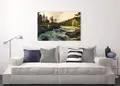 Πίνακας σε καμβά με τοπίο νερού, αφηρημένο στυλ, ιδανικός για μοντέρνο χώρο.