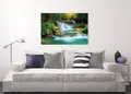 Πίνακας σε καμβά για χώρο που μπορεί να προορίζεται για σαλόνι, τοπίο με ποτάμι, αφηρημένο στυλ και μοντέρνα διακόσμηση.