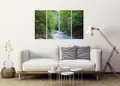 Πίνακας σε καμβά για χώρο που μπορεί να προορίζεται για τοίχο, τοπίο με ποτάμι, αφηρημένο στυλ, μοντέρνα διακόσμηση.