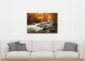 Πίνακας σε καμβά για χώρο που μπορεί να προορίζεται σε σαλόνι, με θέμα τοπίο ποταμού σε ρεαλιστικό στυλ και μοντέρνα διακόσμηση.