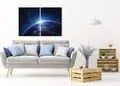 Πίνακας σε καμβά για χώρο που μπορεί να προορίζεται για διακόσμηση, με θέμα το διάστημα, αφηρημένο στυλ, μοντέρνα διακόσμηση.