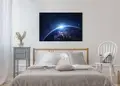 Πίνακας σε καμβά για χώρο που μπορεί να προορίζεται για διακόσμηση, με θέμα το διάστημα, αφηρημένο στυλ, μοντέρνα διακόσμηση.