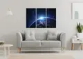 Πίνακας σε καμβά για χώρο που μπορεί να προορίζεται για διακόσμηση, με θέμα το διάστημα, αφηρημένο στυλ, μοντέρνα διακόσμηση.