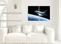 Πίνακας σε καμβά για χώρο που μπορεί να προορίζεται για σαλόνι, Διάστημα, με αφηρημένα στοιχεία, σε μοντέρνο στυλ διακόσμησης.