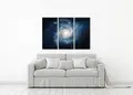 Πίνακας σε καμβά για το δωμάτιο του ζωγράφου, θέμα το διάστημα, με αφηρημένο στυλ και μοντέρνα διακόσμηση.